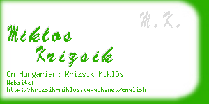 miklos krizsik business card